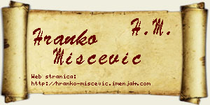Hranko Miščević vizit kartica